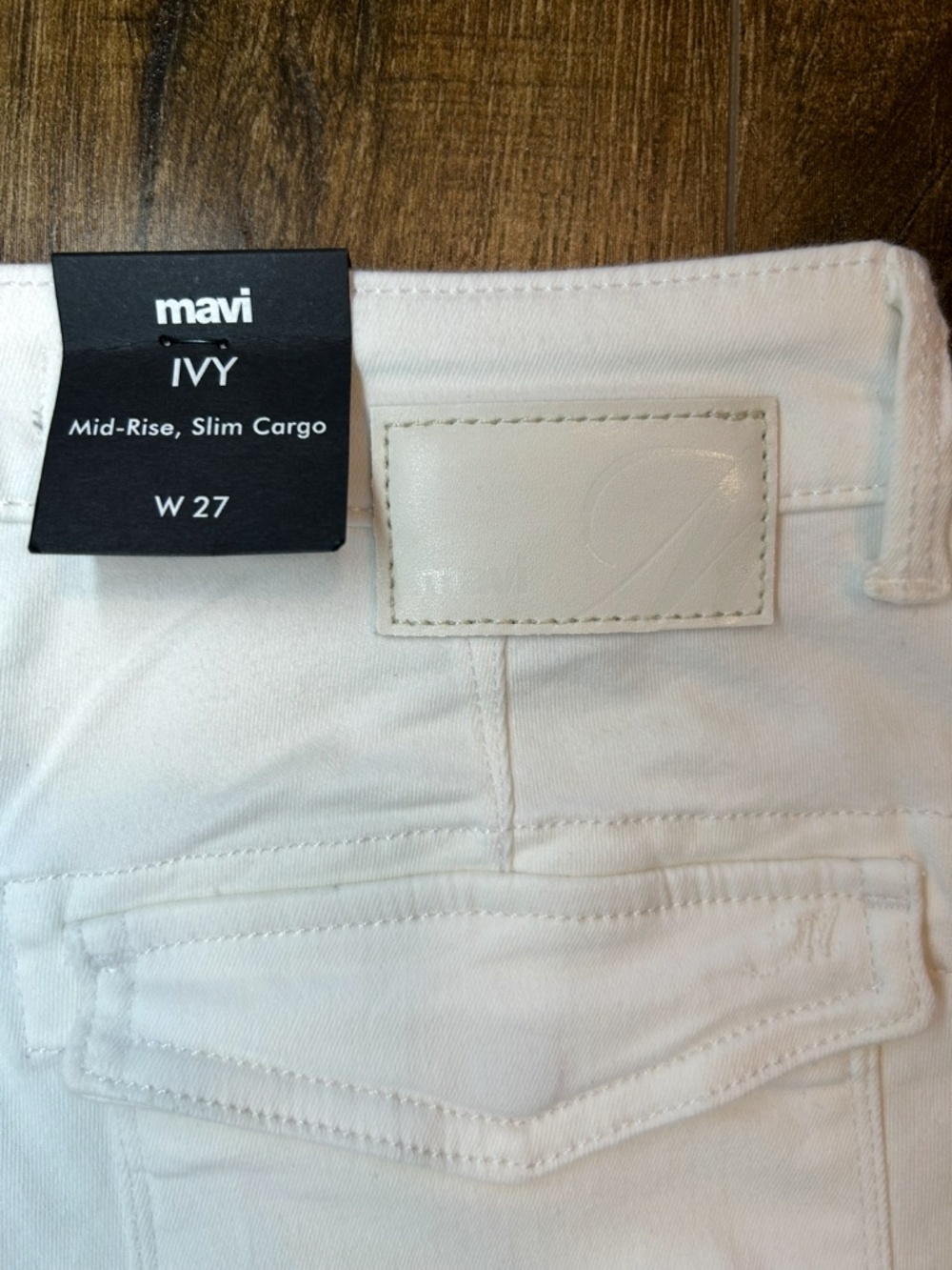 MAVI Jeans Ivy Slim Cargo Pants Mid Rise | White  Size 27